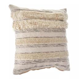 LR Resources Zanthia Cream, Gray & Gold Striped Cotton Throw Pillow - 20 x 20 in. thumbnail 5