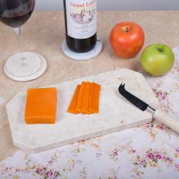 Creative Home Natural Champagne Marble Octagonal Cheese Board, 12 x 6 in., Beige thumbnail 3