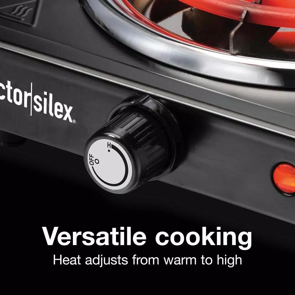 Proctor Silex 1200W Single Burner Stainless Steel Hot Plate, 5.5 in. Black