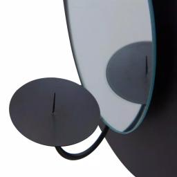DANYA B Algarve Black Round Pillar Candle Sconce with Mirror and Rope thumbnail 6