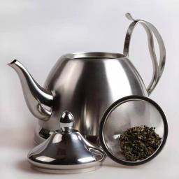 Creative Home Nobili-Tea 8-Cup Brushed Stainless Steel Tea Kettle with Removable Infuser Basket thumbnail 2
