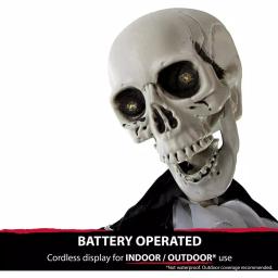 Haunted Hill Farm 5 ft. Animatronic Talking Skeleton Groom Halloween Prop thumbnail 8