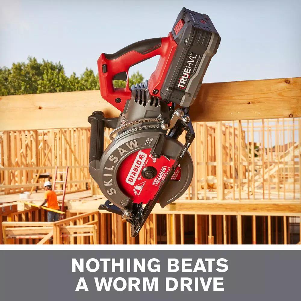SKILSAW 48V Cordless 7-1/4 in. Worm Drive Circular Saw Kit with TRUEHVL Battery and Diablo Blade