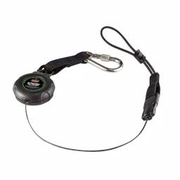 Ergodyne Squids 3001 Standard Black Retractable Tool Lanyard with Single Carabiner and Loop End (2 lb Capacity) thumbnail 1