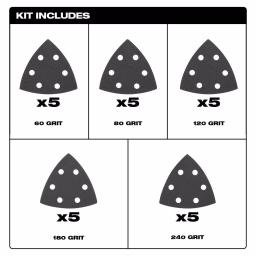 Milwaukee OPEN-LOK 3-1/2 in. Triangle Sandpaper Variety Pack, 25-Piece thumbnail 3