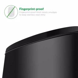 Boyel Living 13 Gallon Stainless Steel Rectangular Kitchen Step Trash Can with Black Lid thumbnail 4