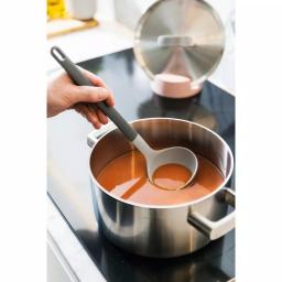 BergHOFF Leo 2-Piece Gray and Mint Silicone Ladle and Spoon Rest Set thumbnail 3