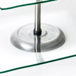 Chef Buddy 3-Tier Square Glass Cake Stand with Stainless Steel Base thumbnail 3