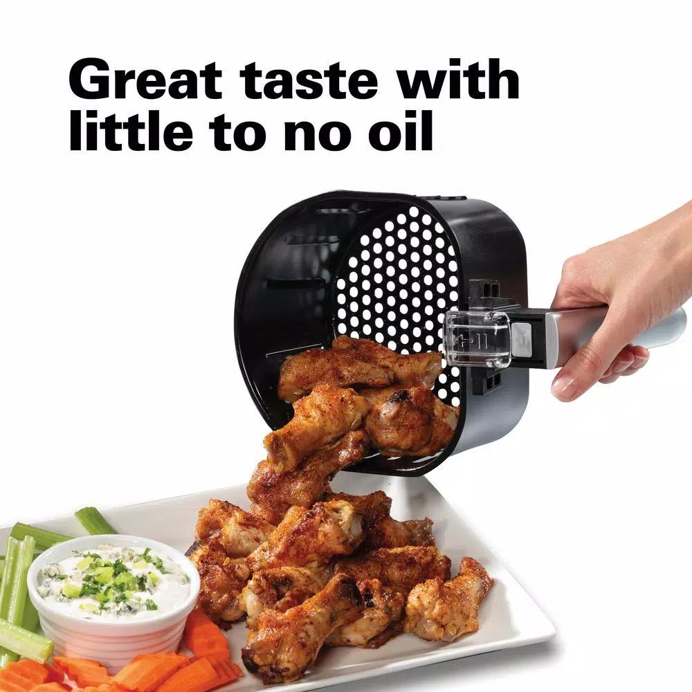 Proctor Silex 1.58 Qt. Black Air Fryer, 900W Compact Countertop Fryer