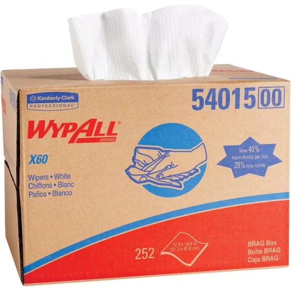 WypAll X60 White Reusable Cleaning Wipes, 252-Count