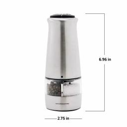 Ovente 2-in-1 Electric Salt and Pepper Grinder, Stainless Steel Silver, Battery Operated thumbnail 7