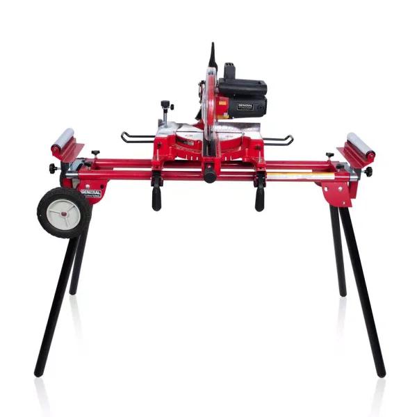 General International 10 in. 15 Amp Sliding Compound Miter Saw with Heavy-Duty Miter Saw Stand Bundle