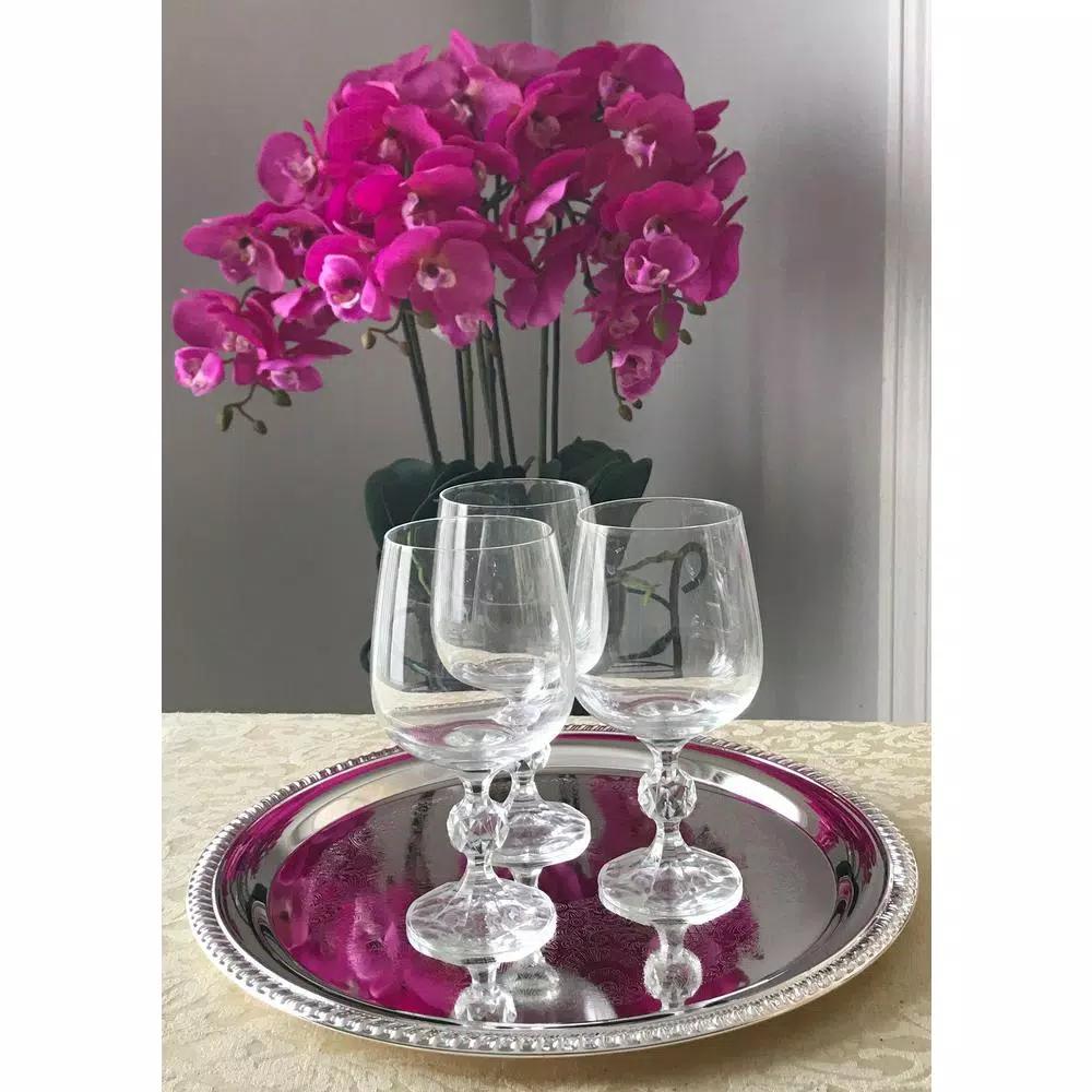 Heim Concept 12 in. Silver Etched Round Metal Serving Tray