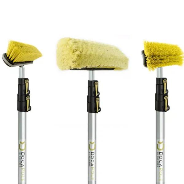 DocaPole Ultimate 3-Brush Kit with 12 ft. Extension Pole - Soft, Medium, and Hard Bristle Scrub Brushes