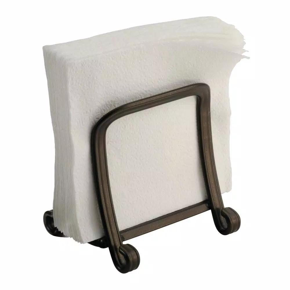 interDesign York Lyra Squeeze Napkin Holder, Powder Coated Bronze Steel