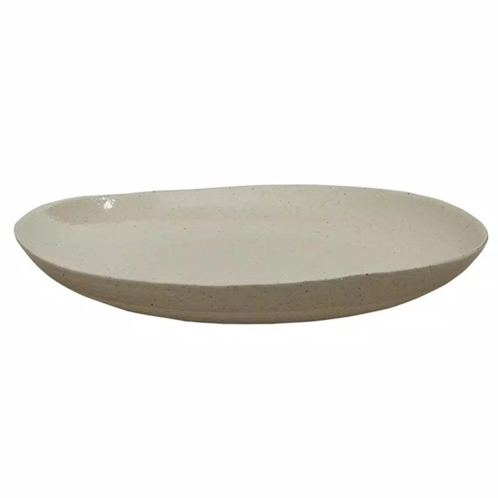 Split P Sandstone Ceramics Organic Shaped Stoneware Centerpiece Serving Platter, 16 in.