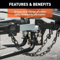 CURT MV Round Bar Weight Distribution Hitch, 8,000-10,000 lbs. GTW, 31-3/16 in. Bars thumbnail 1