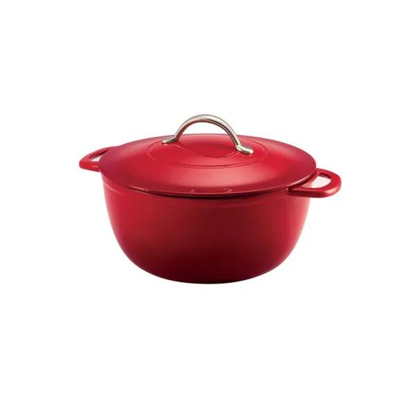 Tramontina Gourmet 6.5 qt. Enameled Cast Iron Round Dutch Oven with Lid, Gradated Red