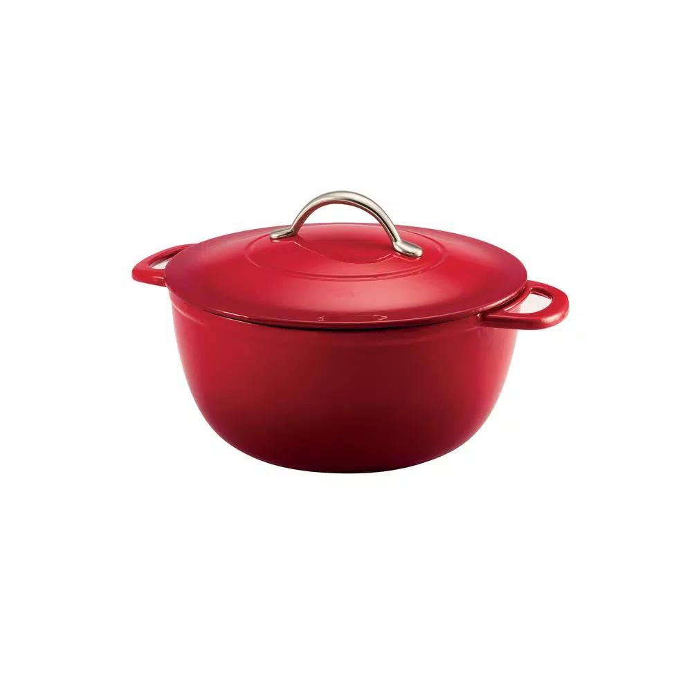 Tramontina Gourmet 6.5 qt. Enameled Cast Iron Round Dutch Oven with Lid, Gradated Red