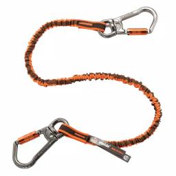 Ergodyne Squids 3119F(x) Dual Locking Carabiner Tool Lanyard with Swivel, Orange and Gray thumbnail 1