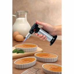 BonJour Creme Brulee Torch and Ramekin Set - 5 Piece Ceramic Oval Dish Set with Stainless Steel Torch thumbnail 3