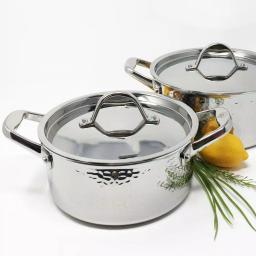 1829 Carl Schmidt Sohn STERN 2.6 qt. Hammered Stainless Steel Stock Pot with Lid thumbnail 3