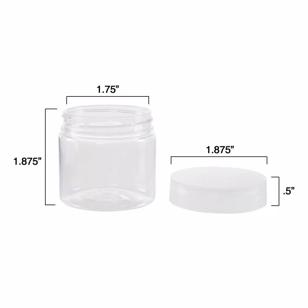 Stalwart 2 oz. Clear Plastic Jars with Foam Liner, 6-Pack