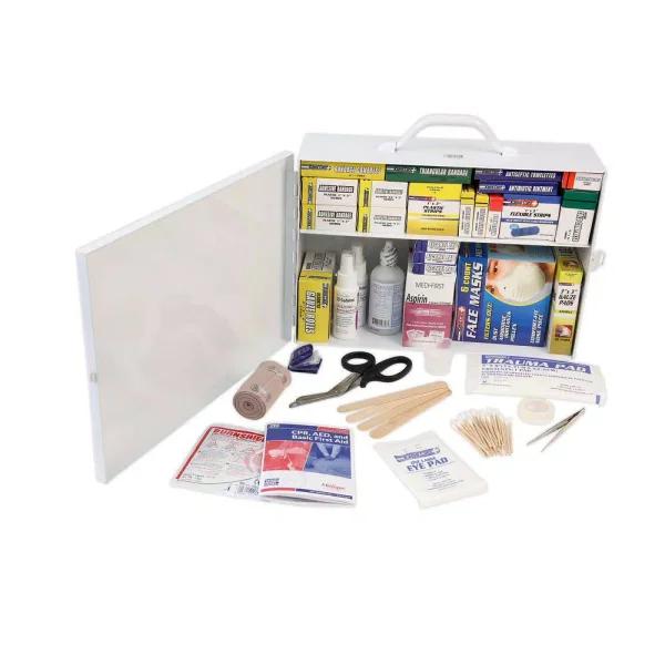 Rapid Care 520-Piece Industrial First Aid Cabinet, 2-Shelf ANSI/OSHA Compliant