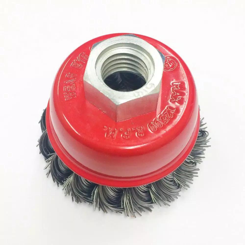 Robtec 4 in. Steel Wire Knotted Cup Brush for Angle Grinders