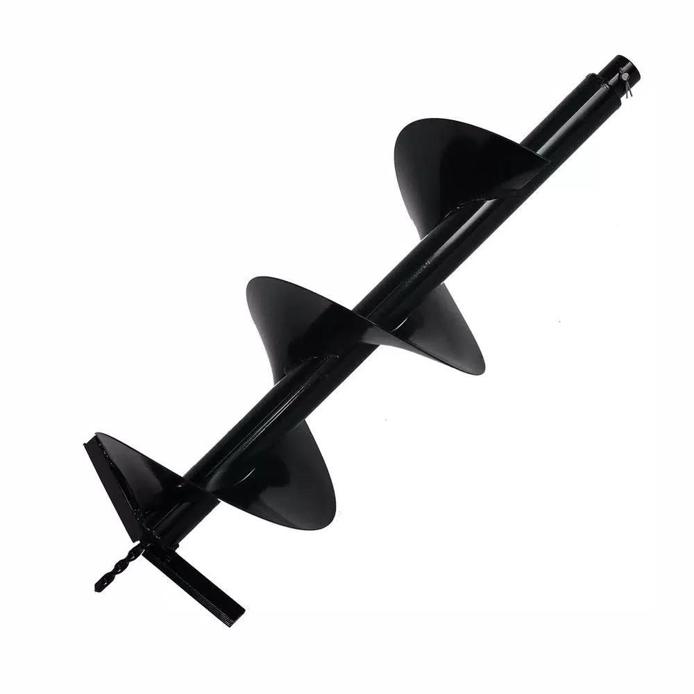 XtremepowerUS 4 in. Replacement Earth Auger Bit with 3/4 in. Round Shaft for Post Hole Machines