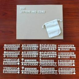 Stonebriar Collection Stonebriar Gray Felt Memo Board with White Wash Wooden Frame and 356 Letter Kit thumbnail 4