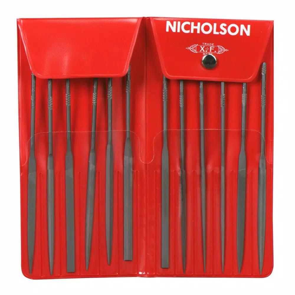 Nicholson 4 in. Swiss Pattern Needle File Assortment Set, 12-Piece Cut 0