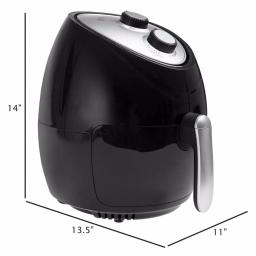 Classic Cuisine 3.7 Qt. Oil-Free Air Fryer, 1500W, Black thumbnail 2