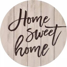 P Graham Dunn Home Sweet Home Oversized Washed White Wood Wall Decor - Rustic Circular Barrel Lid Style Sign thumbnail 1
