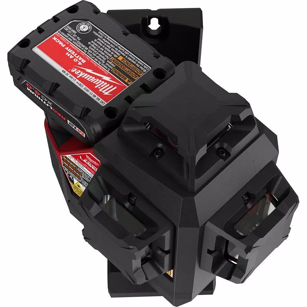 Milwaukee M12 Green 360° 3-Plane Laser Level Kit with 4.0 Ah Battery, Charger, and Case