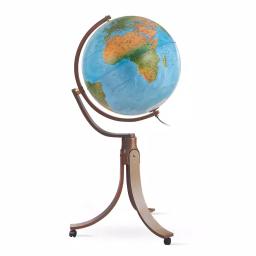 Waypoint Geographic Emily 20 in. Illuminated Blue Ocean Floor Standing Globe with Wood Base and Casters thumbnail 1