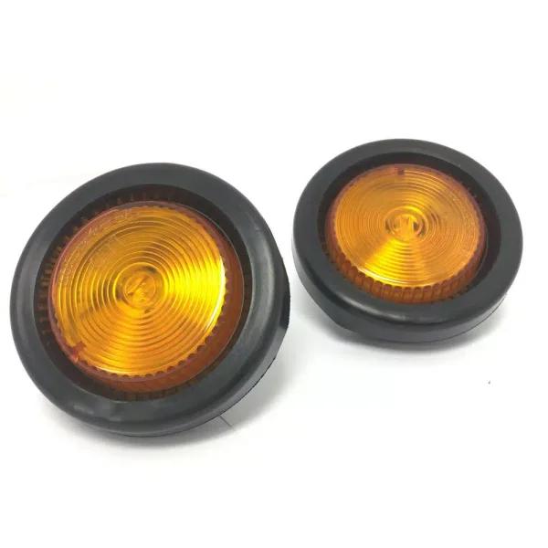 MaxxHaul 2 in. Amber LED Round Clearance Side Marker Lights with Grommet (2-Pack)