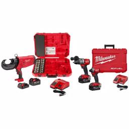 Milwaukee M18 FORCE LOGIC 750 MCM Crimper Kit with M18 FUEL Hammer Drill & Impact Driver Combo thumbnail 1