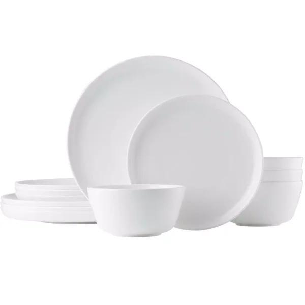 Noritake Marc Newson 12-Piece White Bone China Dinnerware Set, Service for 4