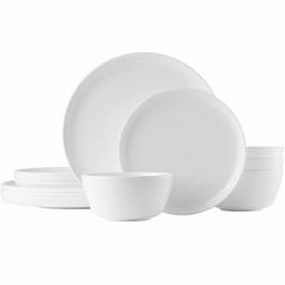 Noritake Marc Newson 12-Piece White Bone China Dinnerware Set, Service for 4 thumbnail 1