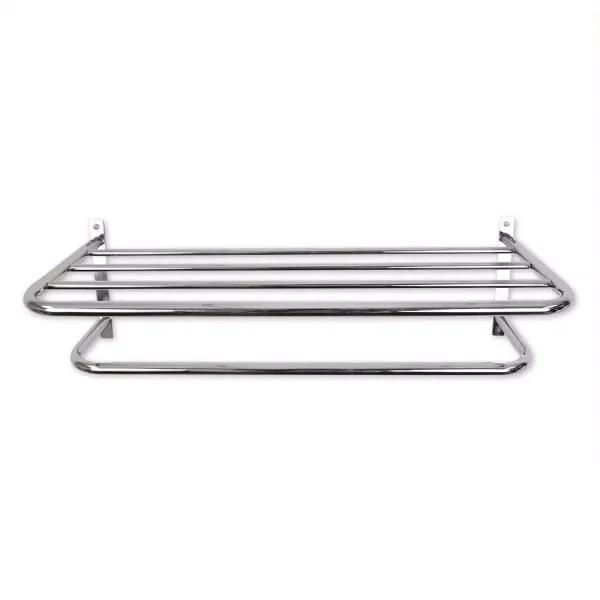 Unbranded Chrome Plated Steel 1-Bar Wall Mount Towel Rack and Bathroom Shelf