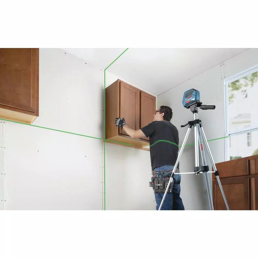 Bosch Green Beam Self-Leveling Cross Line Laser (100 ft.) and BLAZE Laser Measure (135 ft.) Combo Kit