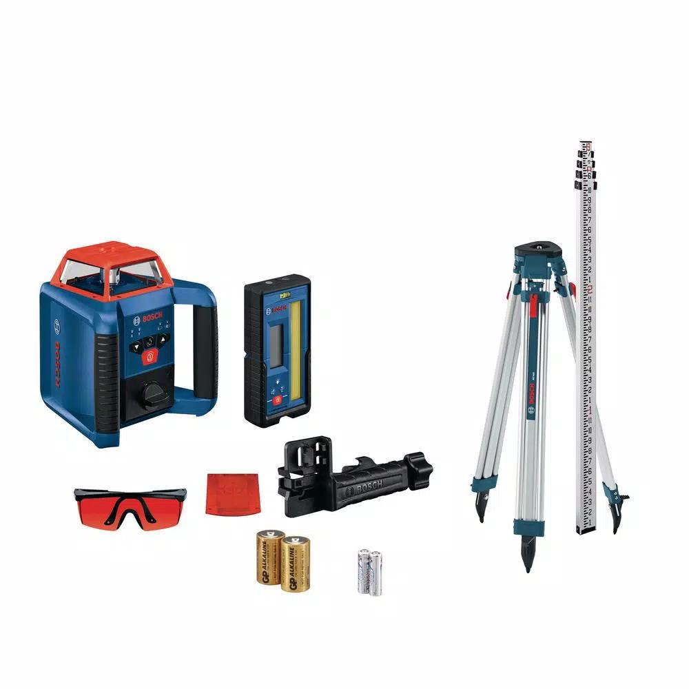 Bosch REVOLVE2000 Self-Leveling Horizontal Rotary Laser Kit with Receiver and Tripod