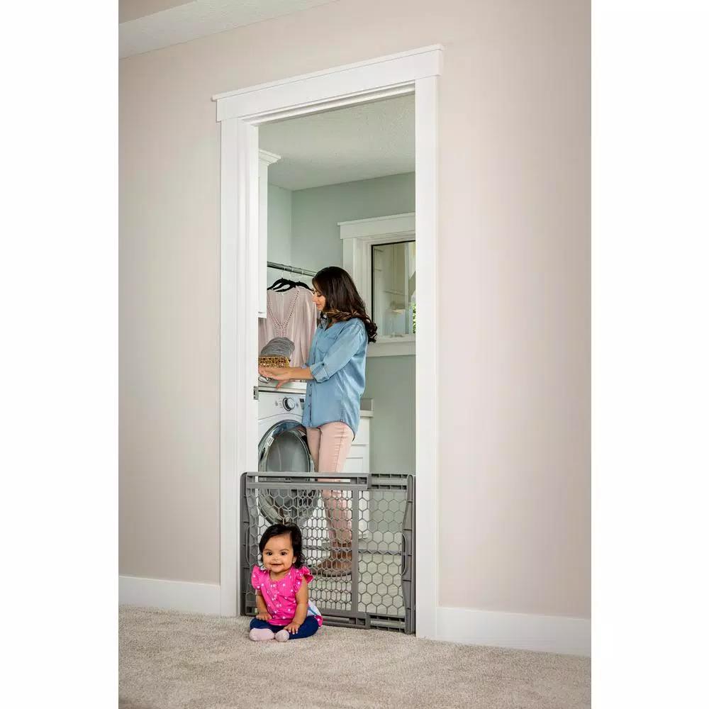 Regalo Expandable Plastic Pressure Mount Baby Gate, 23 in. Tall, Fits 28-42 in. Openings