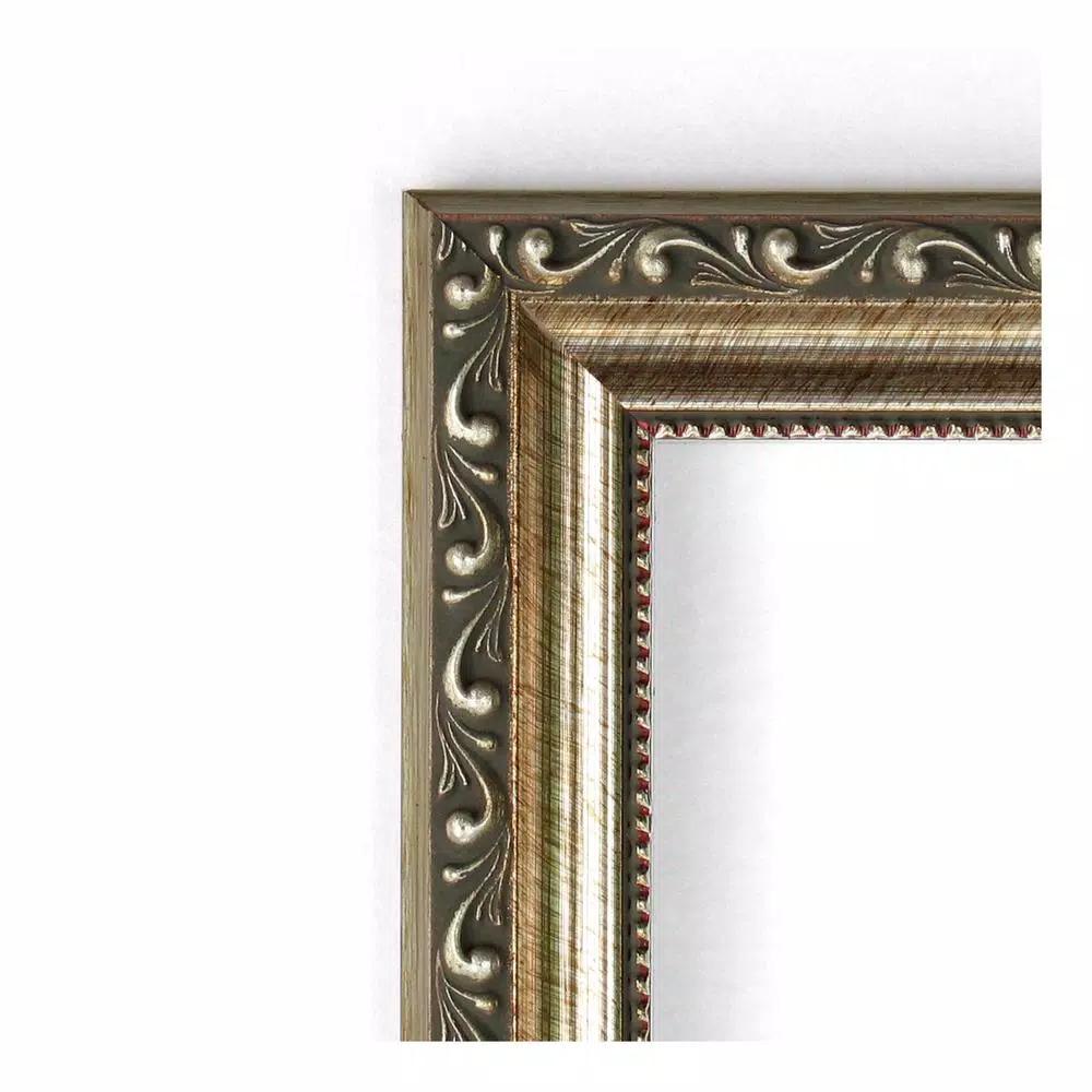 Amanti Art Parisian 20.5 in. W x 26.5 in. H Silver Wood Framed Beveled Edge Bathroom Vanity Mirror