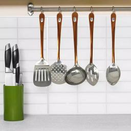 LavoHome 5-Piece Copper and Stainless Steel Serving Utensil Set - Professional Kitchen Tools thumbnail 3