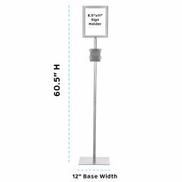Alpine Industries 60.5 in. Sanitizing Wipes Dispenser Stand with 2-Sided Sign Holder thumbnail 7