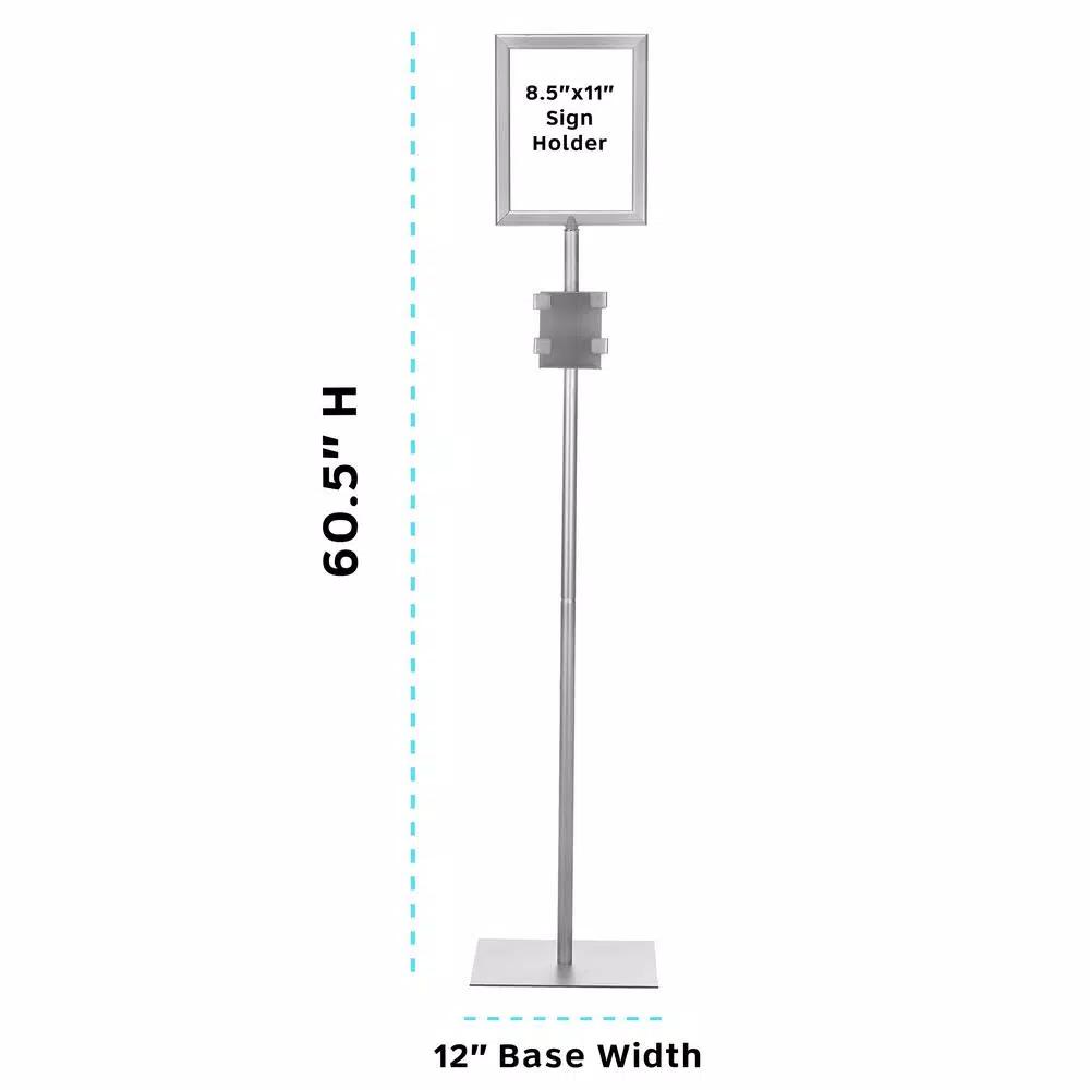 Alpine Industries 60.5 in. Sanitizing Wipes Dispenser Stand with 2-Sided Sign Holder