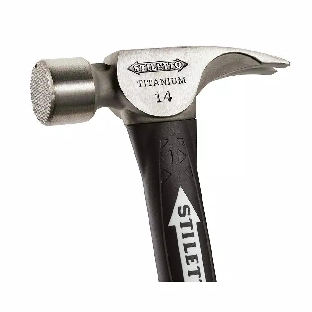 Stiletto TI14MC-F 14 oz. Titanium Milled Face Hammer with 16 in. Curved Fiberglass Handle