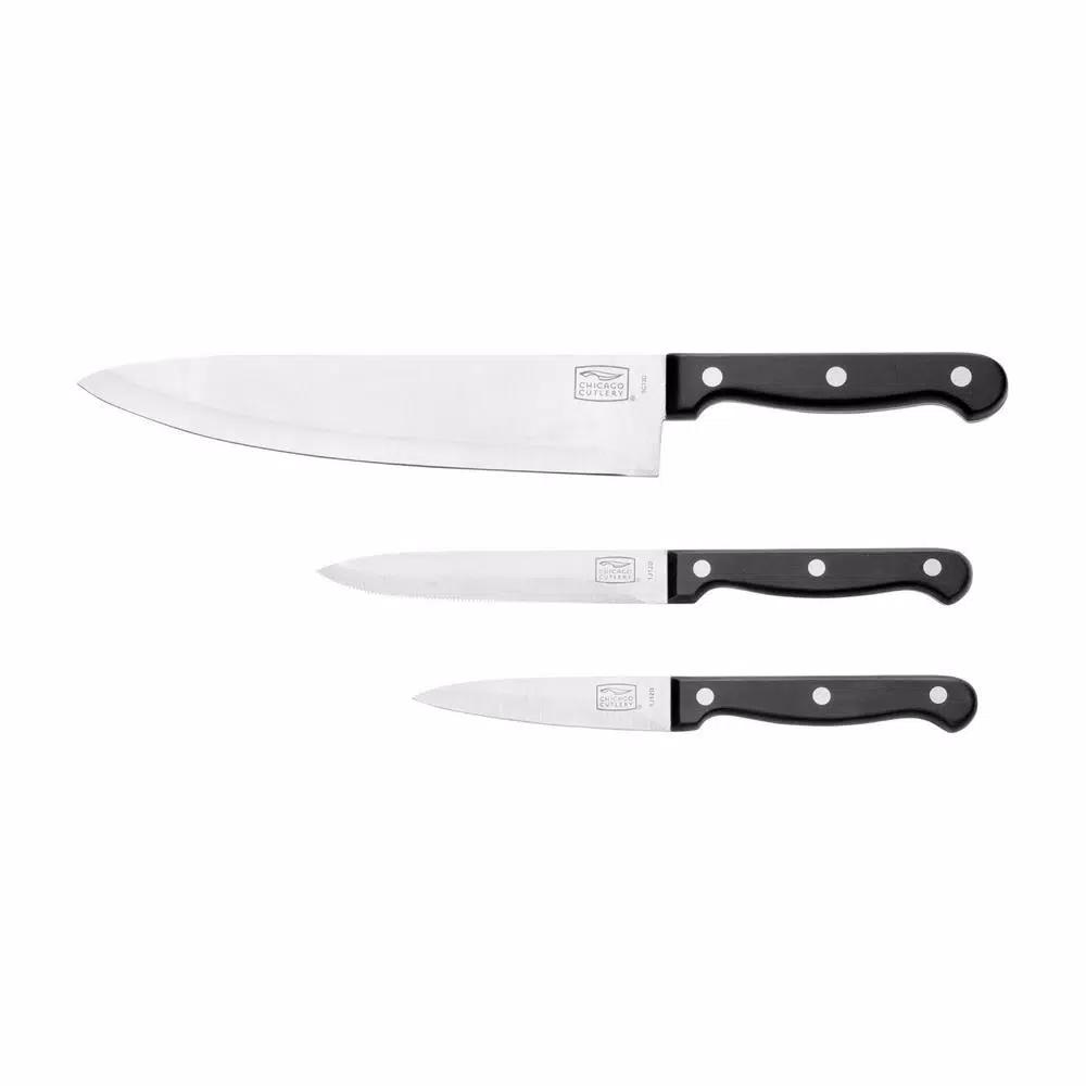 Chicago Cutlery Essentials 3-Piece Knife Set, High Carbon Stainless Steel